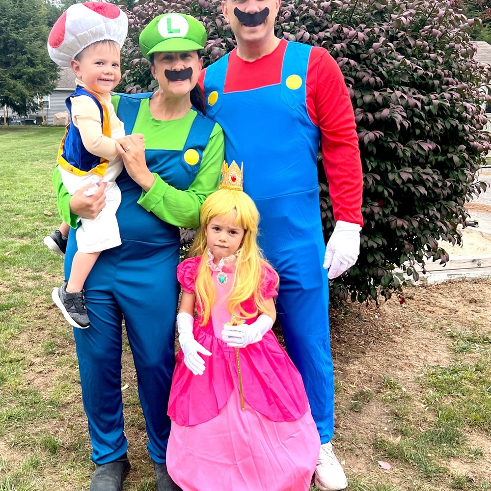Kids Super Plumber Costume Set - Green, Blue, Red, Pink